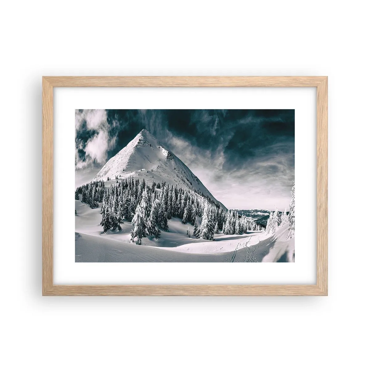 Poster in light oak frame - Land of Snow and Ice - 40x30 cm