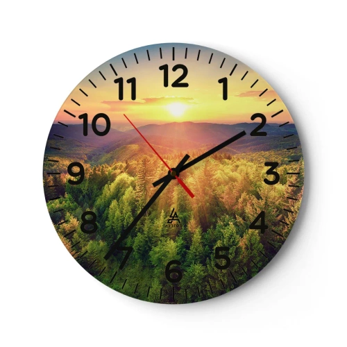 Wall clock - Clock on glass - Peaks and Summits - 40x40 cm