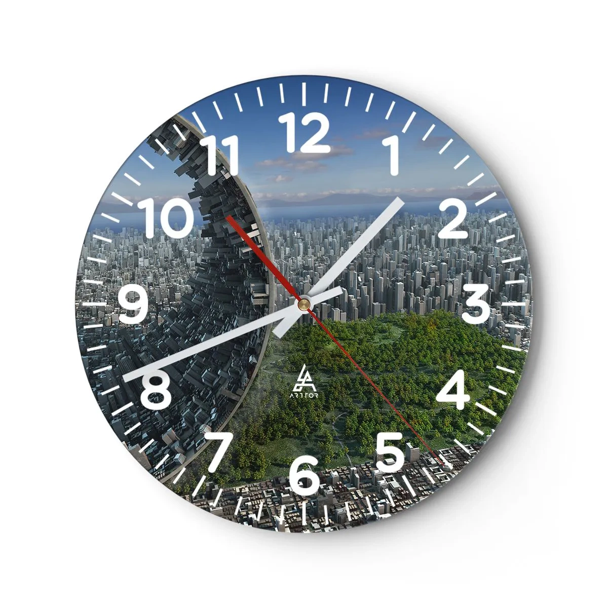 Wall clock - Clock on glass - Nature Is Eternal - 30x30 cm