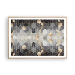 Poster in light oak frame - Diamond Composition - 100x70 cm