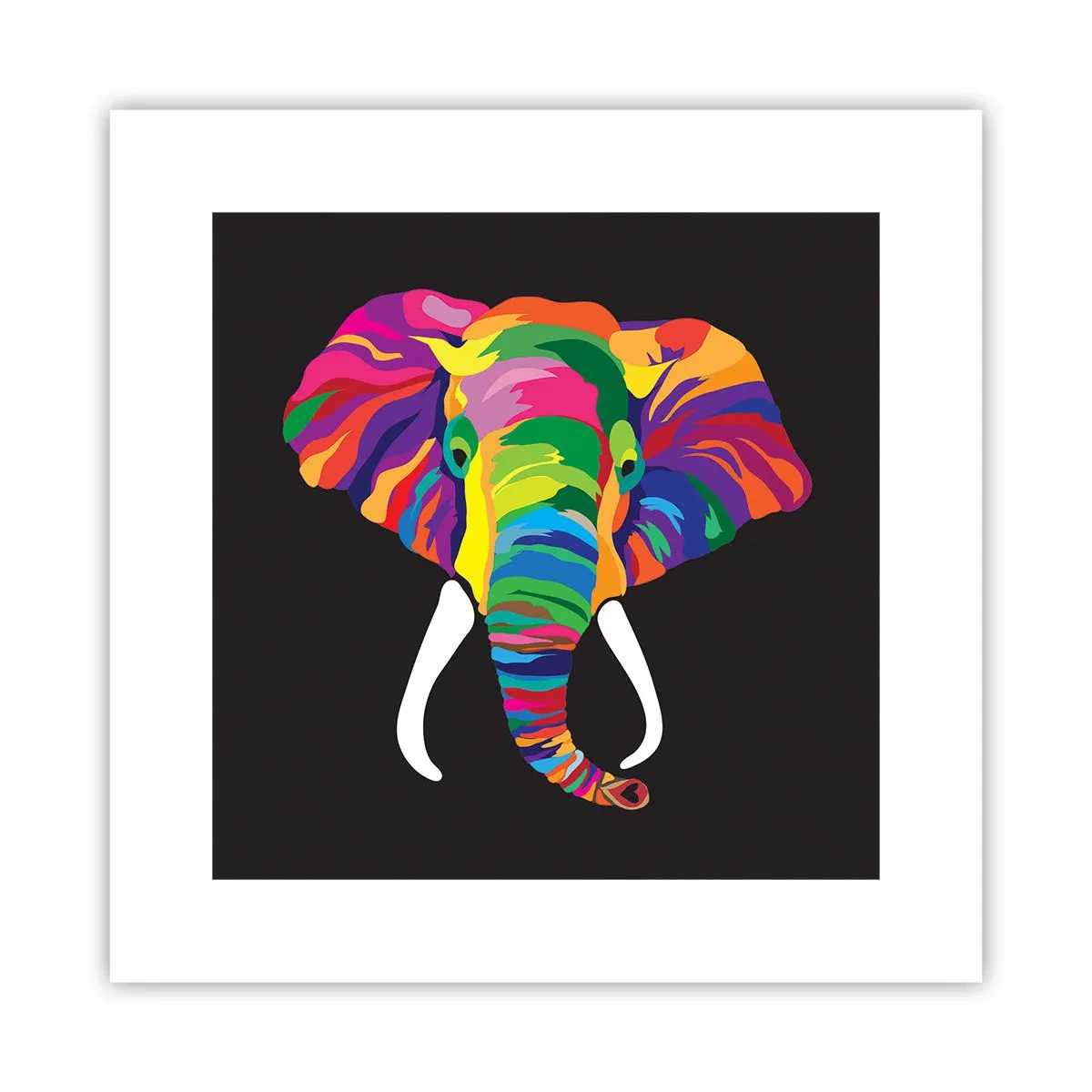 Poster - Elephant That Enjoyed Rainbow Bath - 30x30 cm