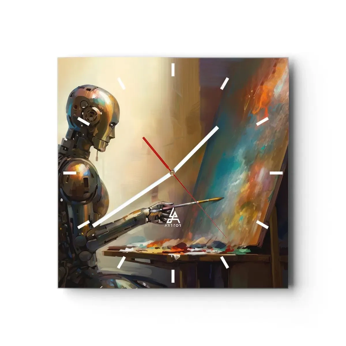 Wall clock - Clock on glass - Art of the Future - 30x30 cm