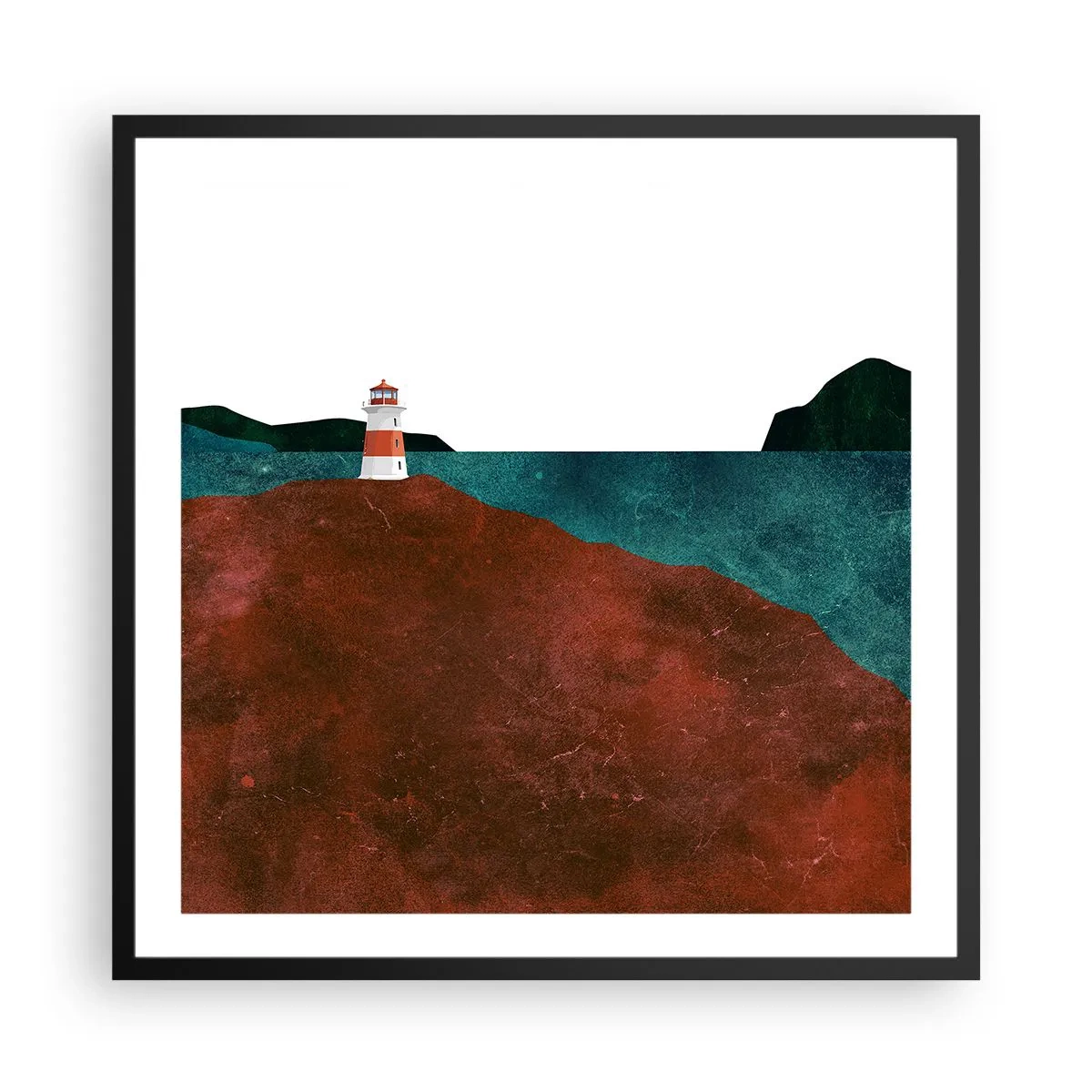Poster in black frame - Gazing at the Sea - 60x60 cm
