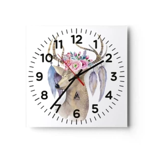 Wall clock - Clock on glass - Guide of the Soul - Gentle, Innocent - 40x40 cm