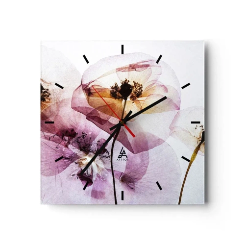 Wall clock - Clock on glass - Flower Body Slide - 30x30 cm