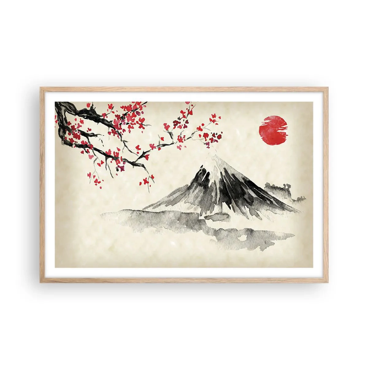 Poster in light oak frame - Love Japan - 91x61 cm