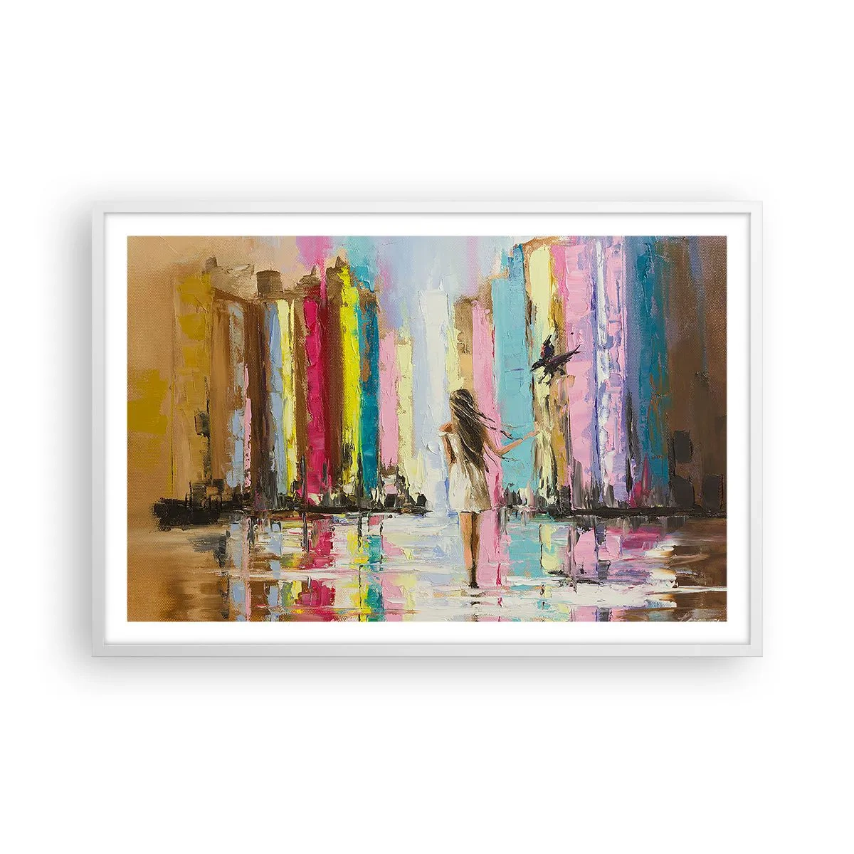 Poster in white frmae - Follow Me - 91x61 cm