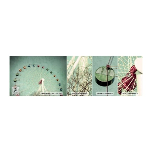 Photo Wallpaper Sample Standard Eco - Come Have Fun - Ferris wheel, Merry-go-round, Vintage - 100x30 cm