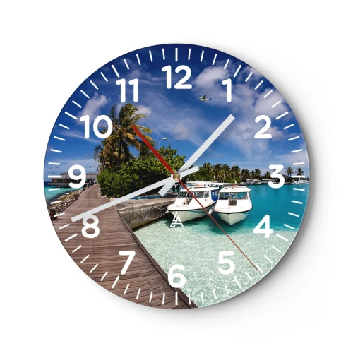 Wall clock - Clock on glass - So Paradise Exists - 40x40 cm