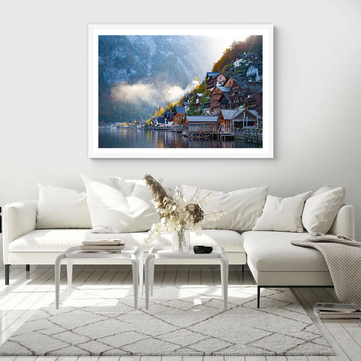 Poster in white frmae - Alpine Atmosphere - 91x61 cm