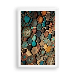 Poster in white frmae - Arabic Ornaments - Variation - 61x91 cm