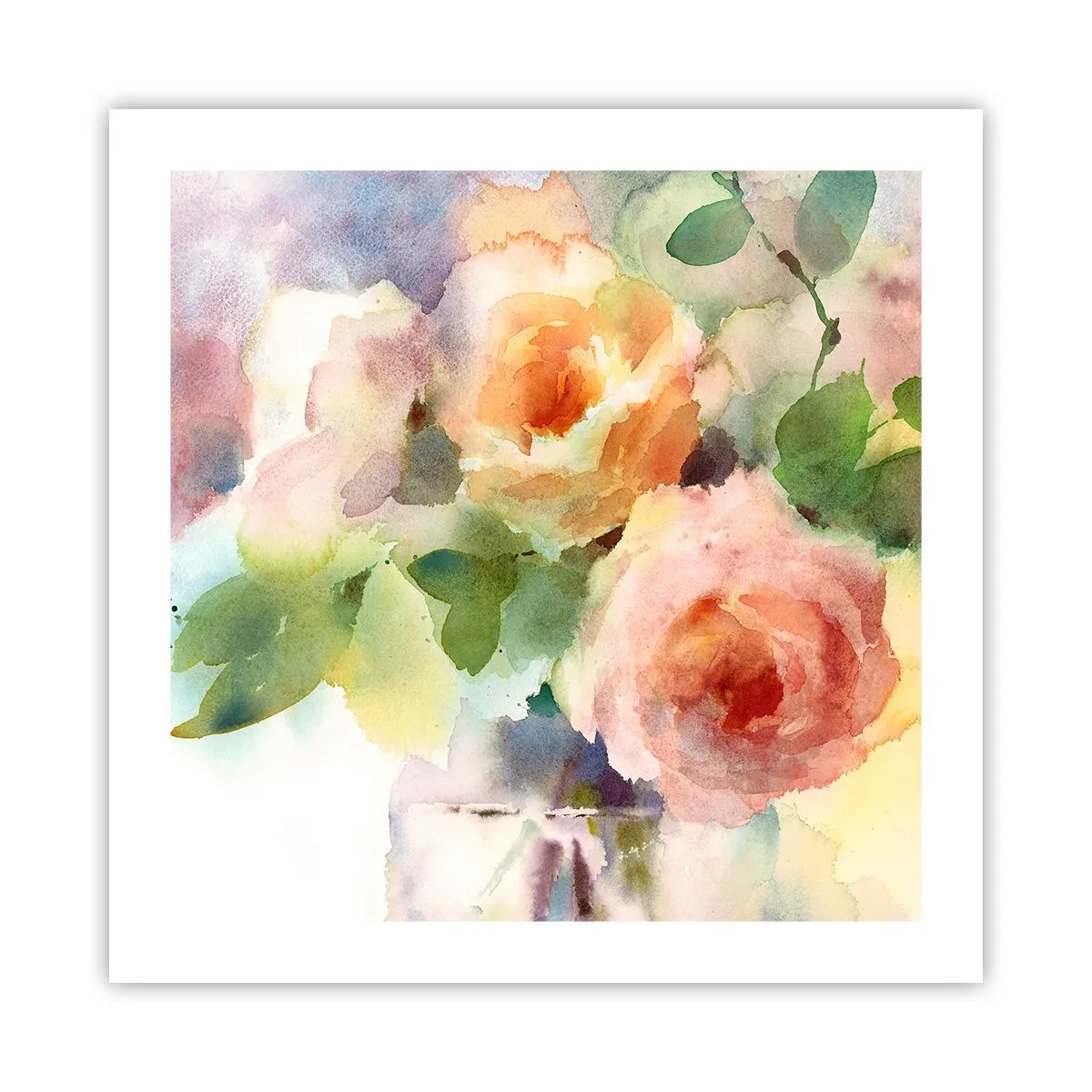 Poster - Delicate Like Watercolour - 50x50 cm