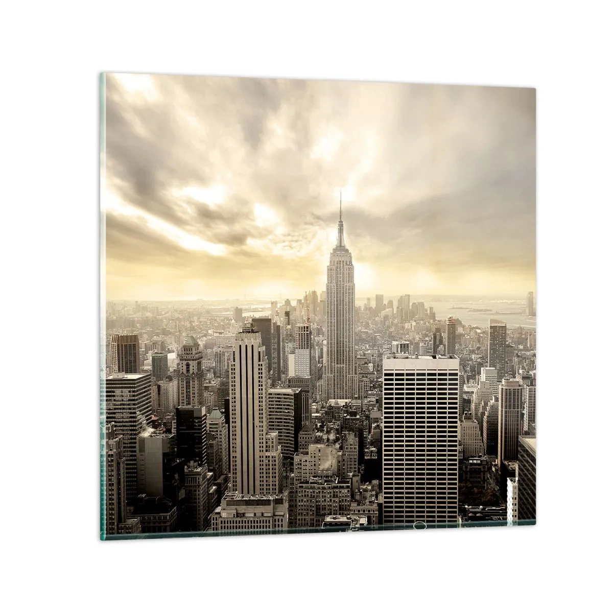 Glass picture - New York Woven in Grey - 30x30 cm
