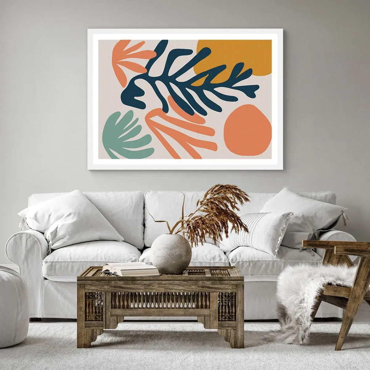 Poster in white frmae - Coral Sea - 50x40 cm
