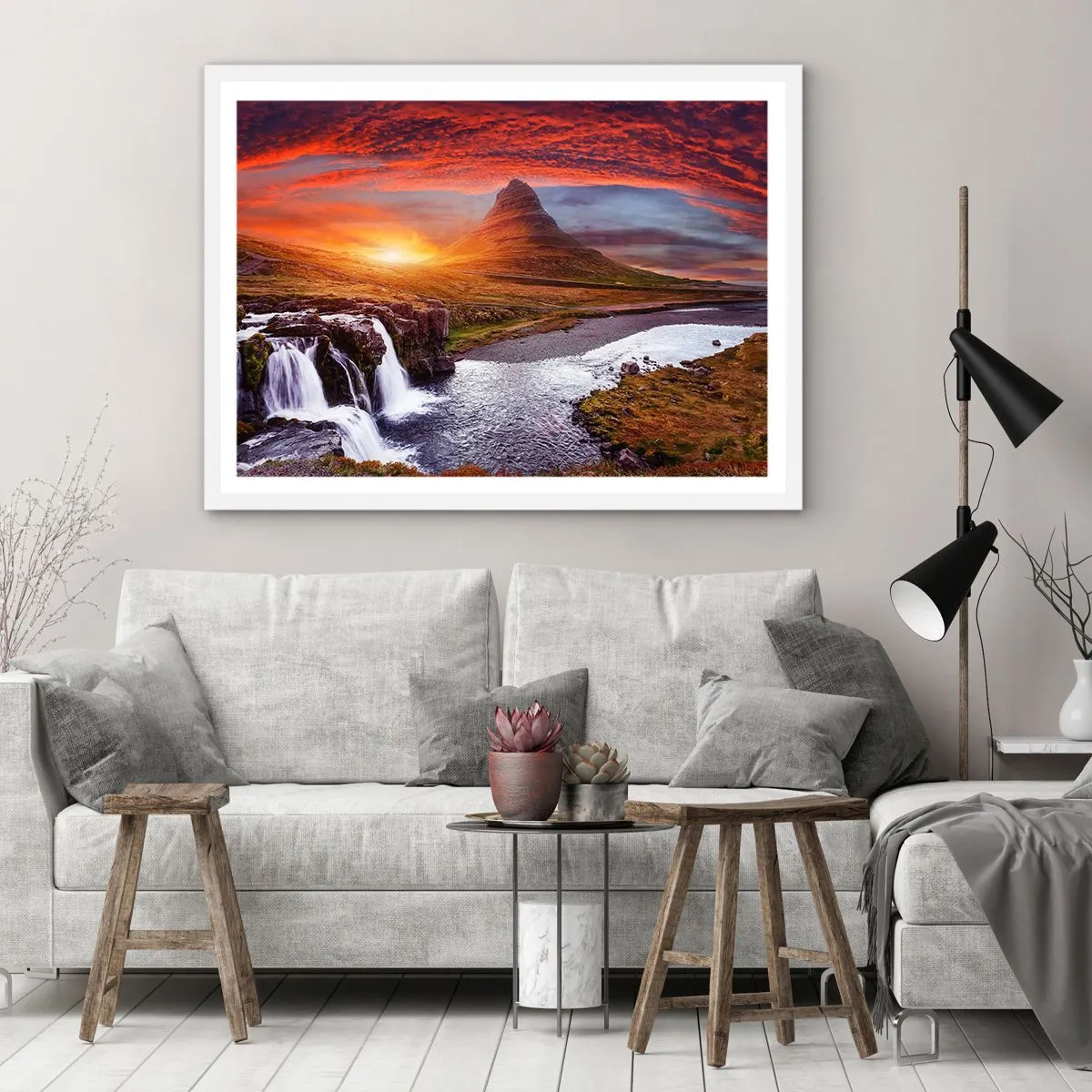 Poster in white frmae - View of Middle-Earth - 70x50 cm