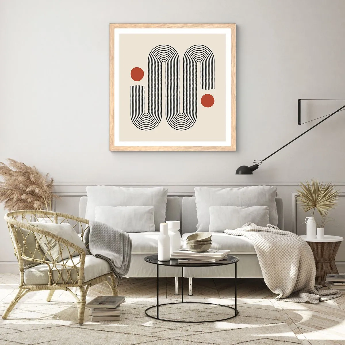 Poster in light oak frame - From Beginning till the End - 40x40 cm