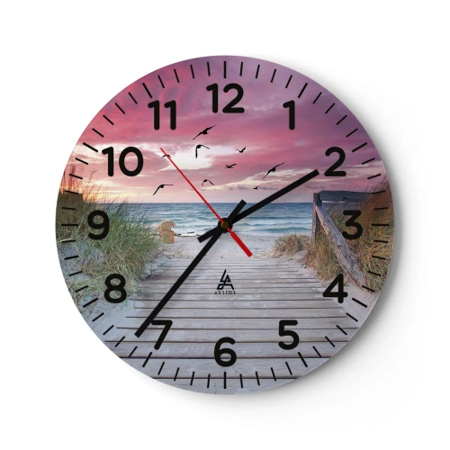Wall clock - Clock on glass - Baltic Impression - 40x40 cm