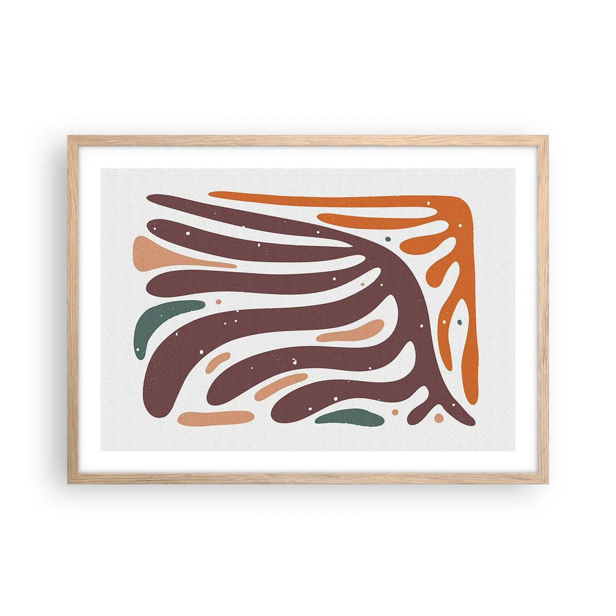 Poster in light oak frame - Radiant Organic Composition - 70x50 cm