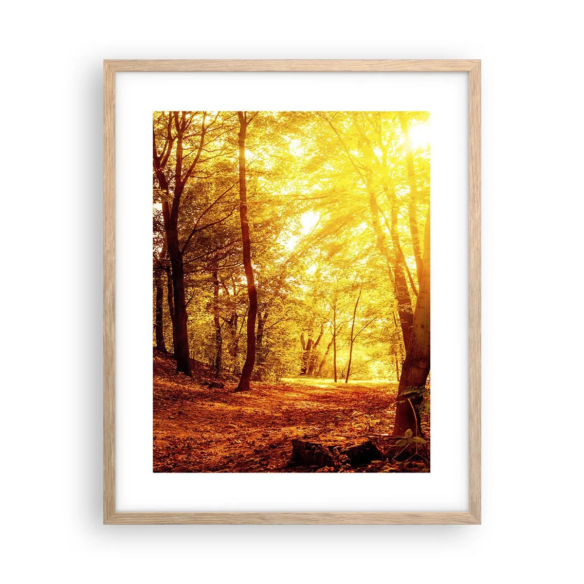 Poster in light oak frame - Towards Golden Plain - 40x50 cm
