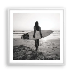 Poster in white frmae - Daughter of Sea Wave - 50x50 cm