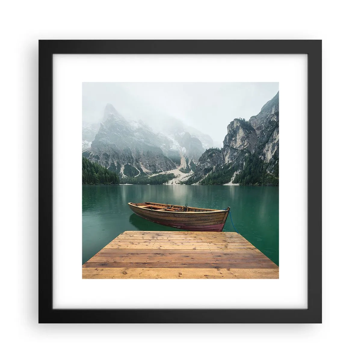Poster in black frame - Boat Found Solitude - 30x30 cm