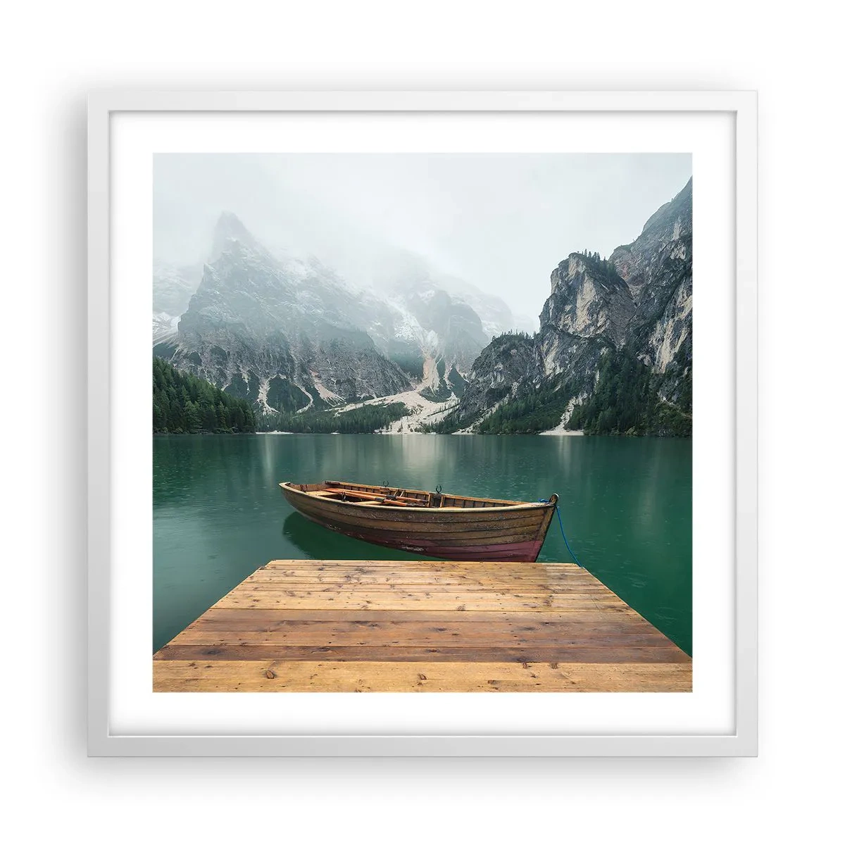 Poster in white frmae - Boat Found Solitude - 50x50 cm
