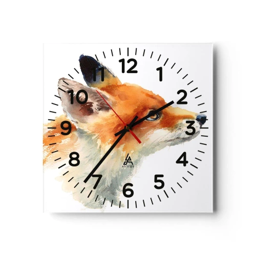 Wall clock - Clock on glass - Never Too Careful - 30x30 cm
