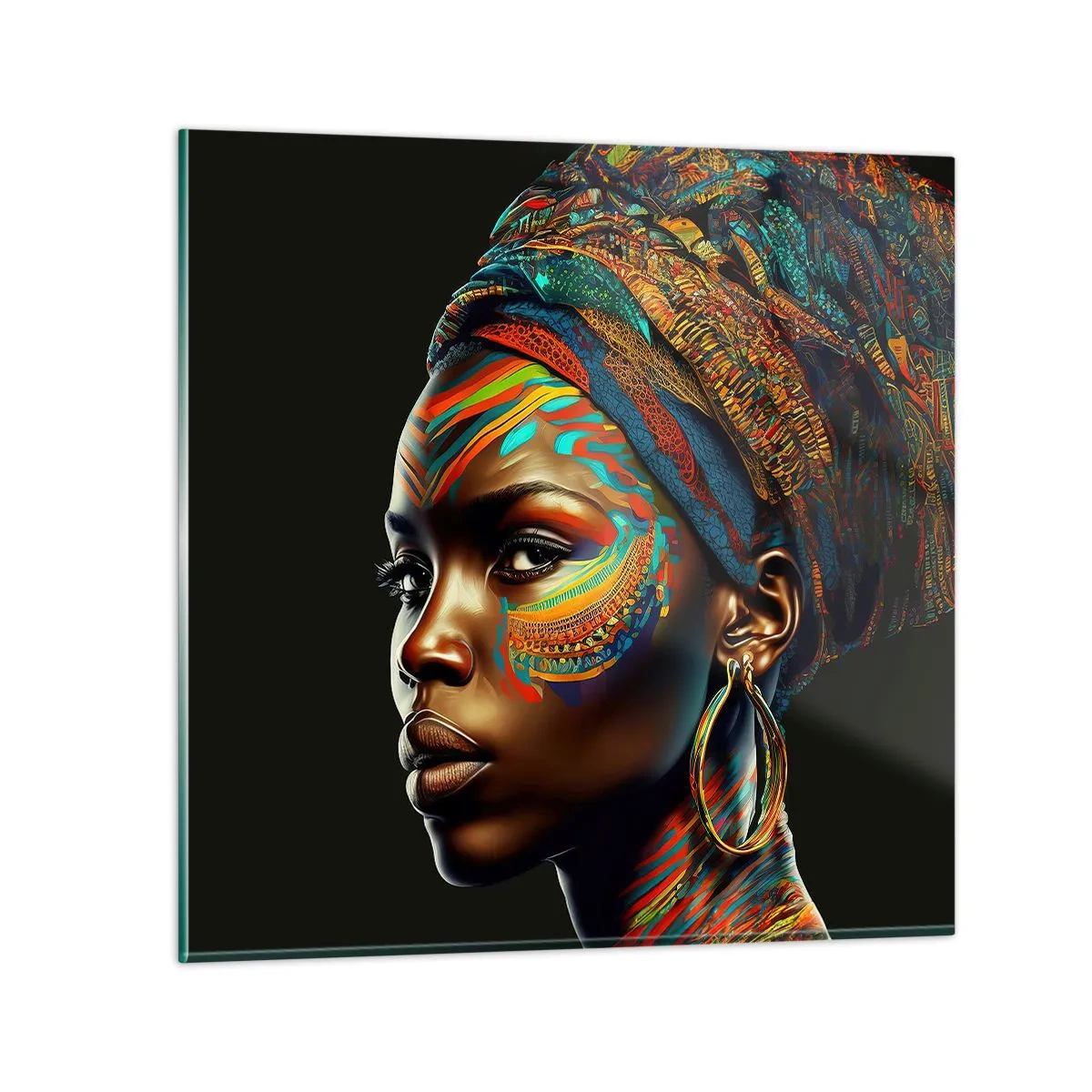Glass picture - African Queen - 30x30 cm