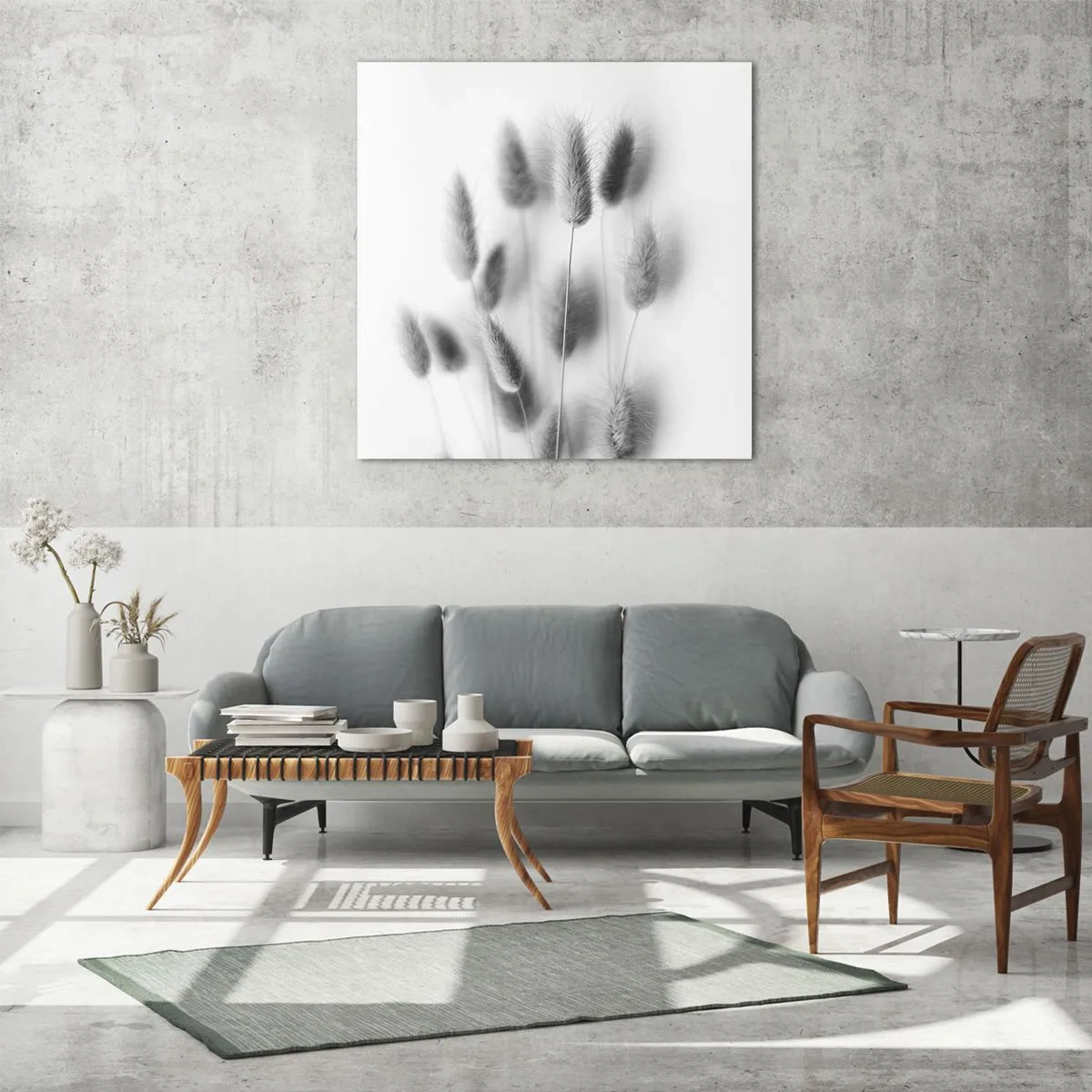 Glass picture - Her Softness Grass - 70x70 cm