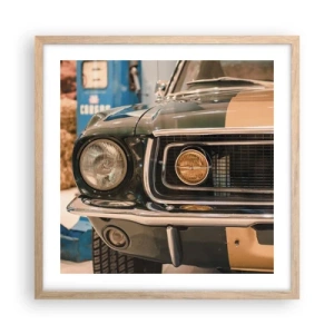 Poster in light oak frame - Encounter with the Legend - 50x50 cm