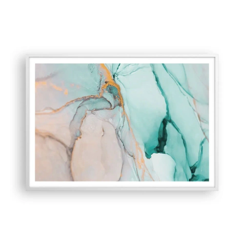 Poster in white frmae - Dance of Shapes and Colours - 100x70 cm