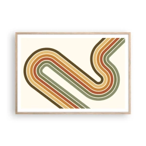 Poster in light oak frame - Zigzaging towards the Goal - 100x70 cm