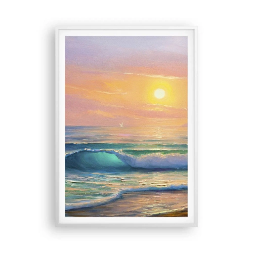 Poster in white frmae - Turquoise Song of the Waves - 70x100 cm