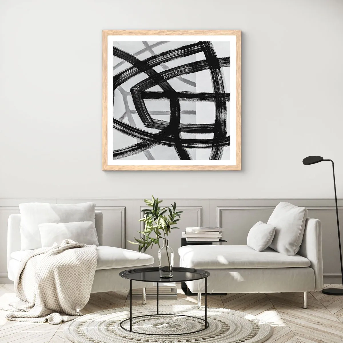 Poster in light oak frame - Building Depth - 60x60 cm