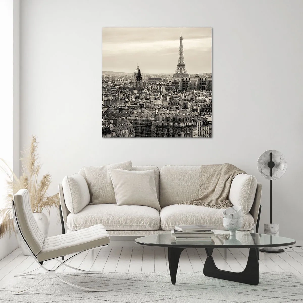 Glass picture - Over the Roofs of Paris - 30x30 cm