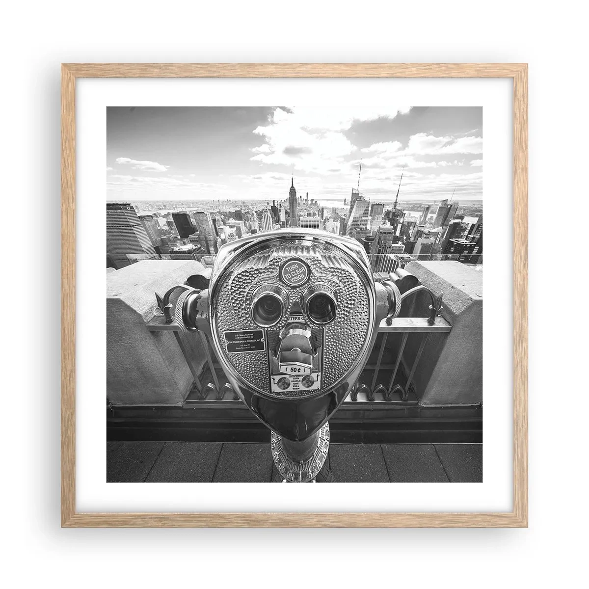 Poster in light oak frame - City of Cities - 50x50 cm