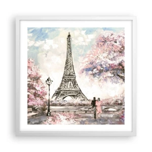 Poster in white frmae - April Walk in Paris - 50x50 cm
