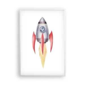 Poster in white frmae - Higher, Faster, Further - 61x91 cm