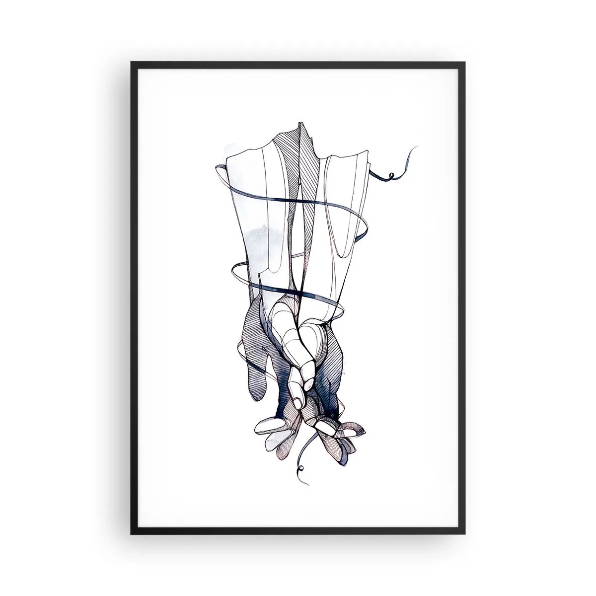 Poster in black frame - Study of Touch - 70x100 cm