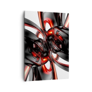 Canvas picture - Movement in Graphite and Red - 50x70 cm