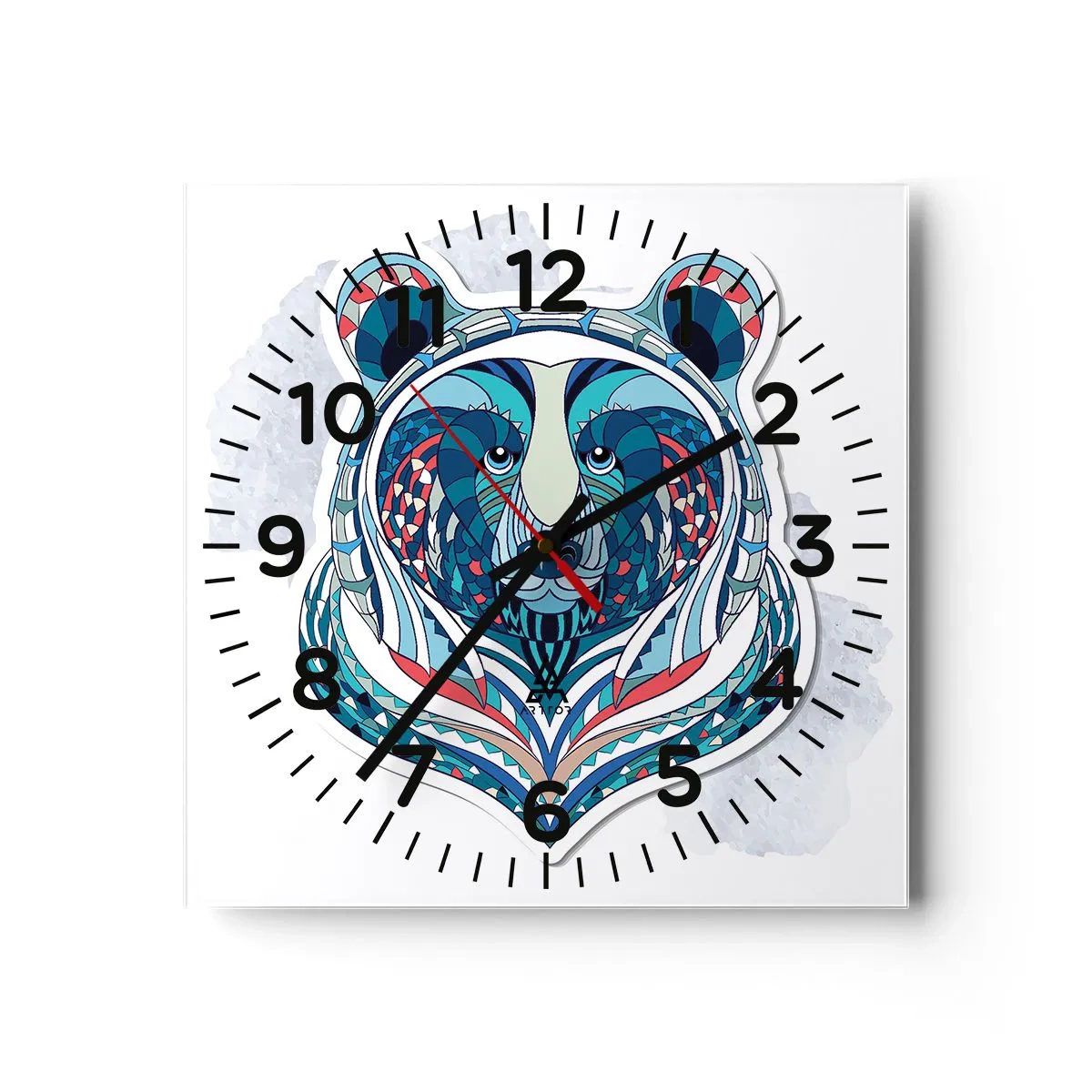 Wall clock - Clock on glass - Eviva Grenlandia! - 30x30 cm