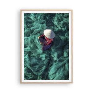 Poster in light oak frame - In the Sea of Nets - 70x100 cm