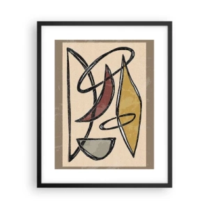 Poster in black frame - Composition - Arches and Ovals - 40x50 cm