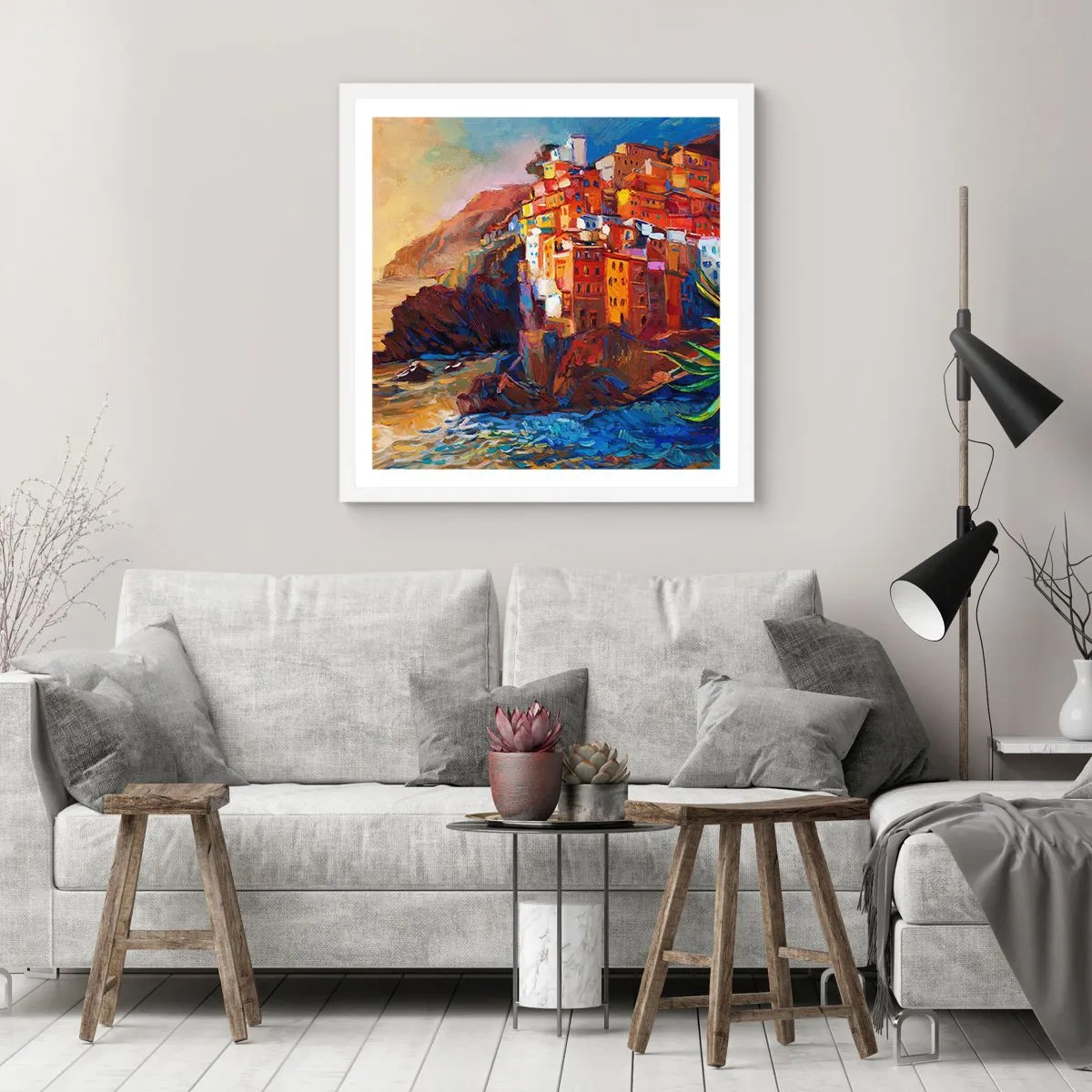 Poster in white frmae - Italian Vibes - 40x40 cm