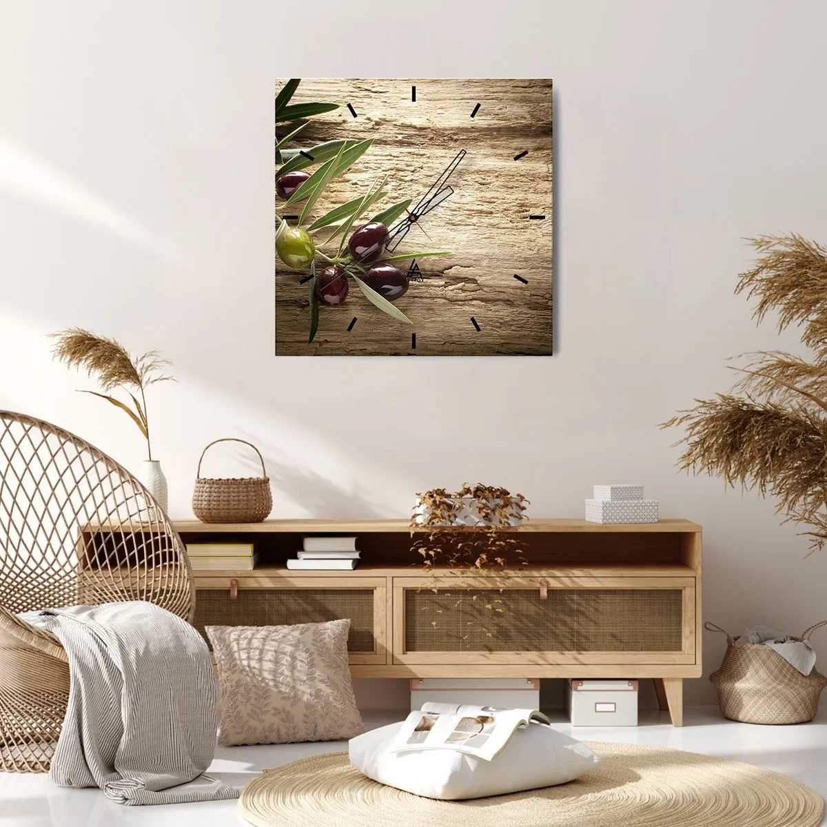 Wall clock - Clock on glass - Straight from Nature - 30x30 cm