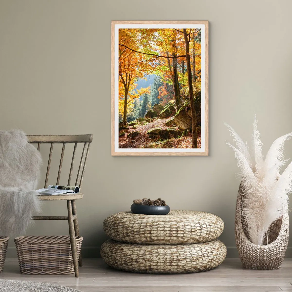 Poster in light oak frame - Time for Rest - 30x40 cm