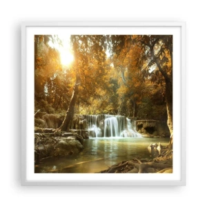 Poster in white frmae - Park Cascade - 60x60 cm
