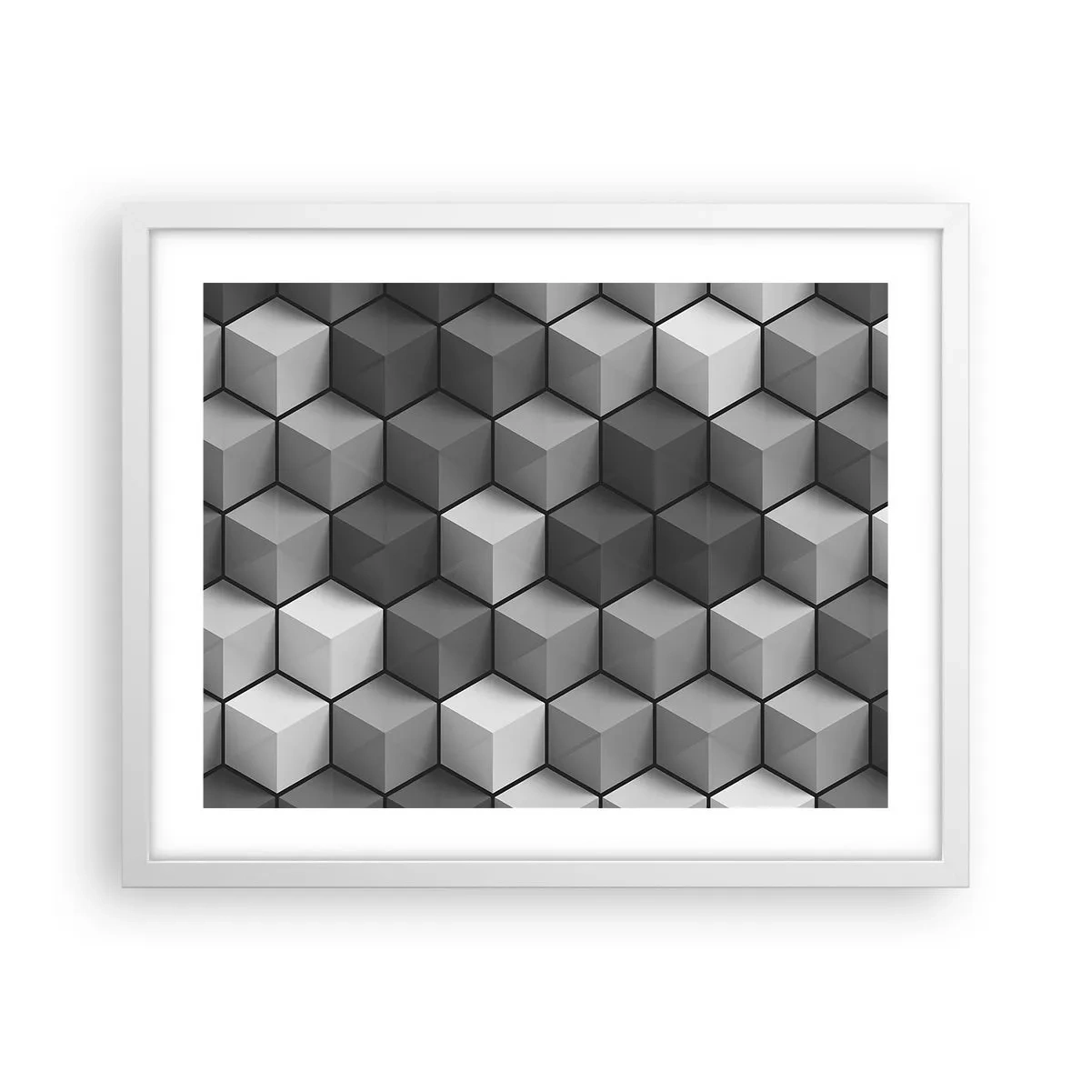 Poster in white frmae - Cubist Jigsaw - 50x40 cm