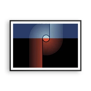 Poster in black frame - In a Geometrical Embrace - 100x70 cm