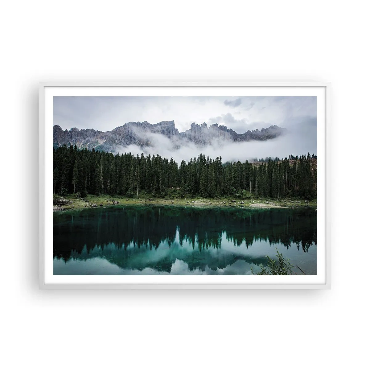 Poster in white frmae - Quiet Please, Let's Not Wake Up Still Waters - 100x70 cm